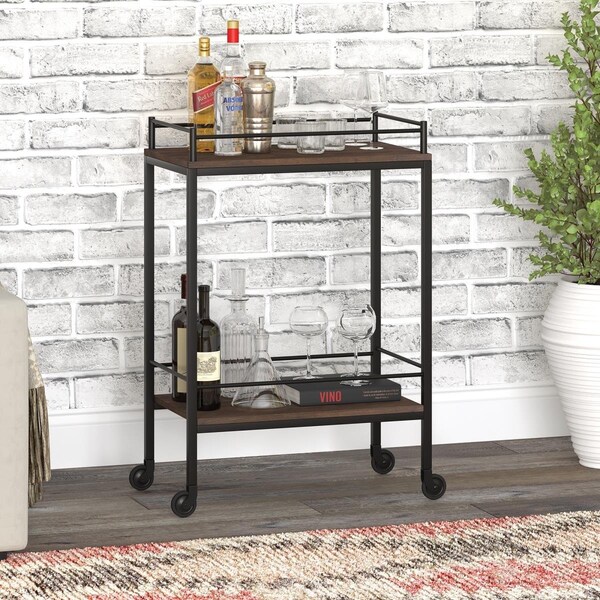 Henn & Hart Barnes Bar Cart, Alder Brown BC1335 - main